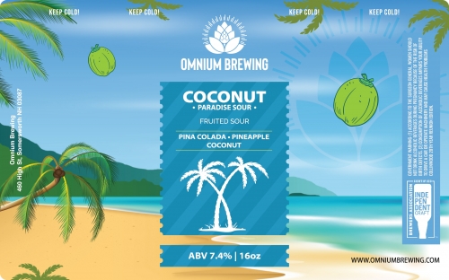 Coconut Paradise Sour Omnium - Omnium Brewing Somersworth nh